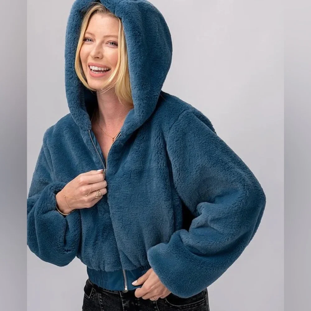 Faux Fur Hooded Jacket